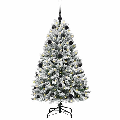 vidaXL Artificial Hinged Christmas Tree Green and White 150 cm - 47862