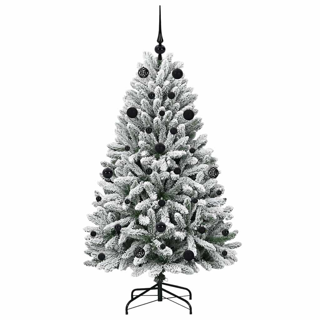 vidaXL Artificial Hinged Christmas Tree Green and White 150 cm - 47862