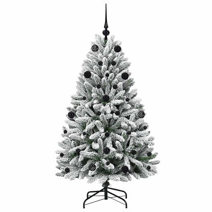 vidaXL Artificial Hinged Christmas Tree Green and White 150 cm - 47862