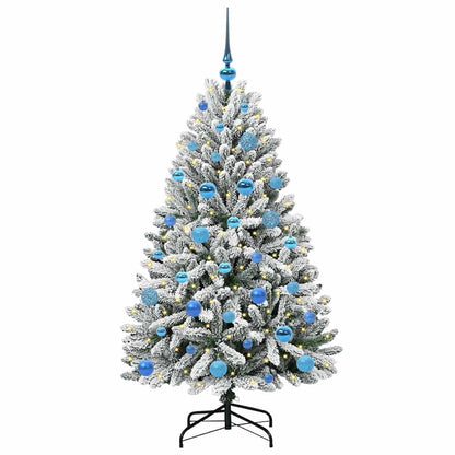 vidaXL Artificial Hinged Christmas Tree Green and White 150 cm - 47881