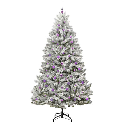 vidaXL Artificial Hinged Christmas Tree Green and White 240 cm - 47967
