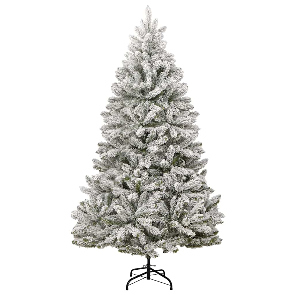 vidaXL Artificial Hinged Christmas Tree Green and White 240 cm - 47967