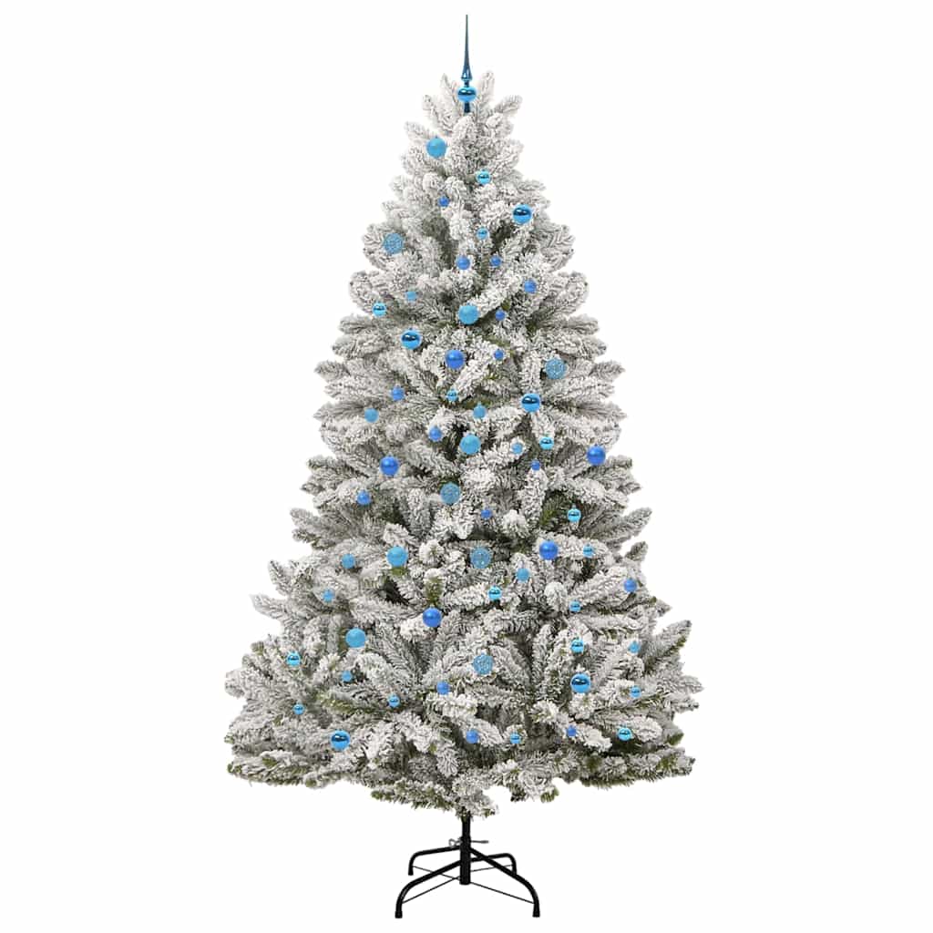 vidaXL Artificial Hinged Christmas Tree Green and White 240 cm - 47972
