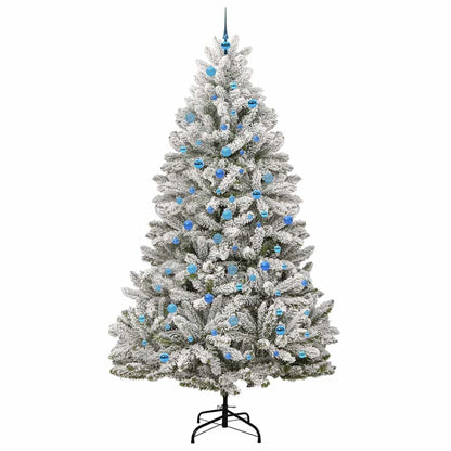 vidaXL Artificial Hinged Christmas Tree Green and White 240 cm - 47972