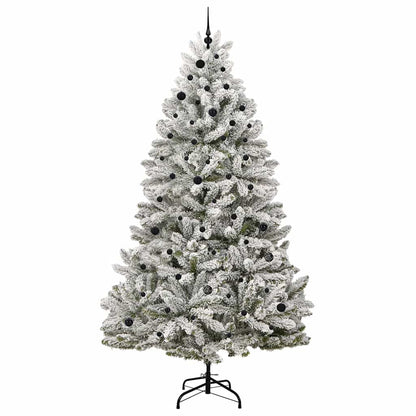 vidaXL Artificial Hinged Christmas Tree Green and White 270 cm