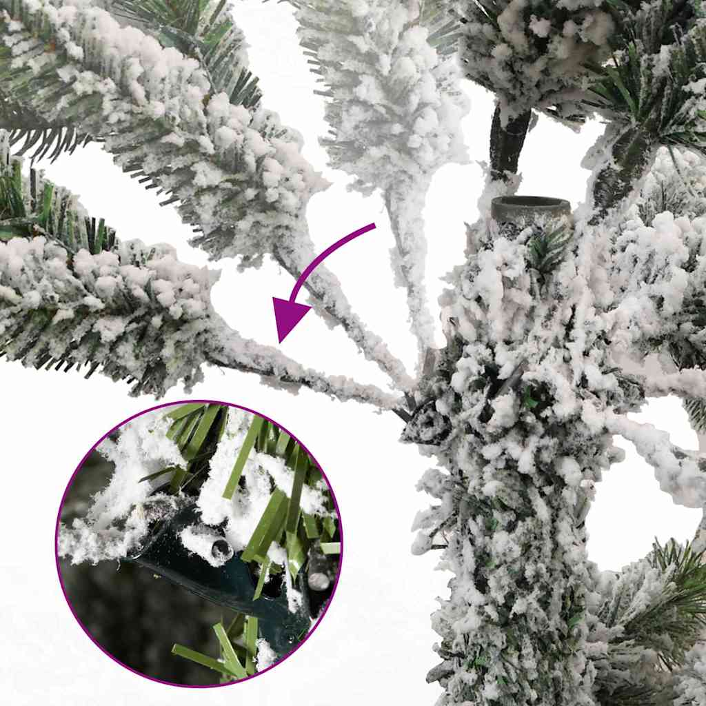 vidaXL Artificial Hinged Christmas Tree Green and White 270 cm - 47975