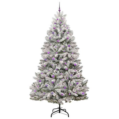 vidaXL Artificial Hinged Christmas Tree Green and White 270 cm - 47980