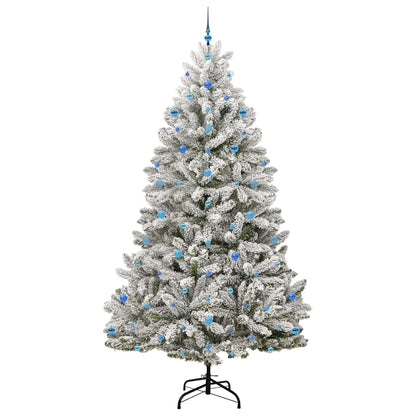 vidaXL Artificial Hinged Christmas Tree Green and White 270 cm - 47991
