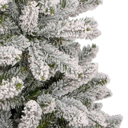 vidaXL Artificial Hinged Christmas Tree Green and White 300 cm - 47993
