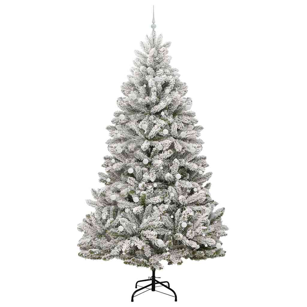 vidaXL Artificial Hinged Christmas Tree Green and White 300 cm - 48000