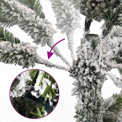 vidaXL Artificial Hinged Christmas Tree Green and White 300 cm - 48003
