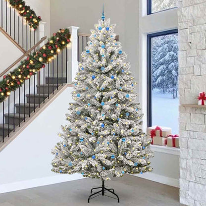 vidaXL Artificial Hinged Christmas Tree Green and White 300 cm - 48005