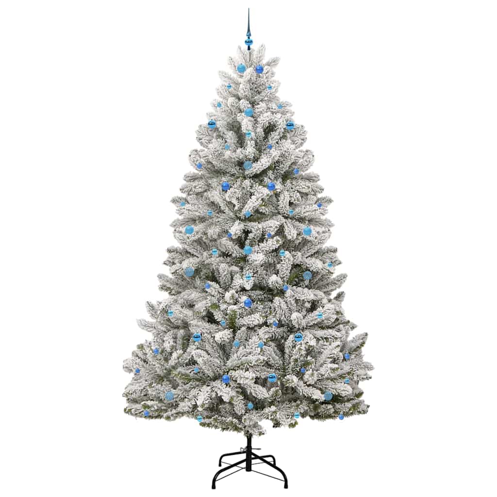 vidaXL Artificial Hinged Christmas Tree Green and White 300 cm - 48005