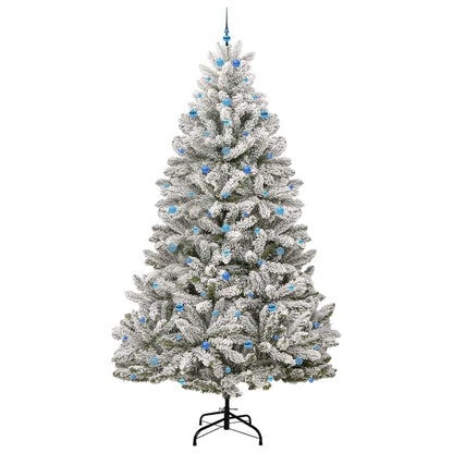 vidaXL Artificial Hinged Christmas Tree Green and White 300 cm - 48005