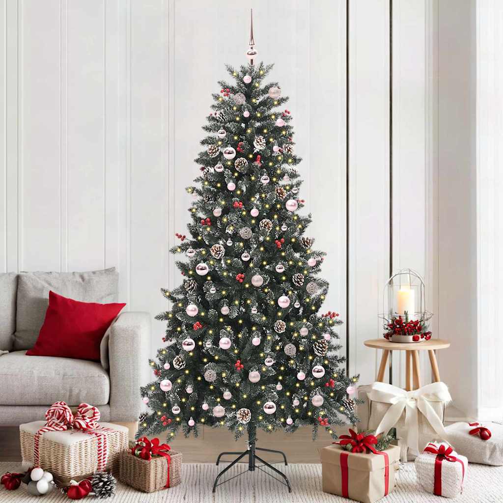 vidaXL Artificial Christmas Tree with 300 LEDs with Stand Green 210 cm - 47357