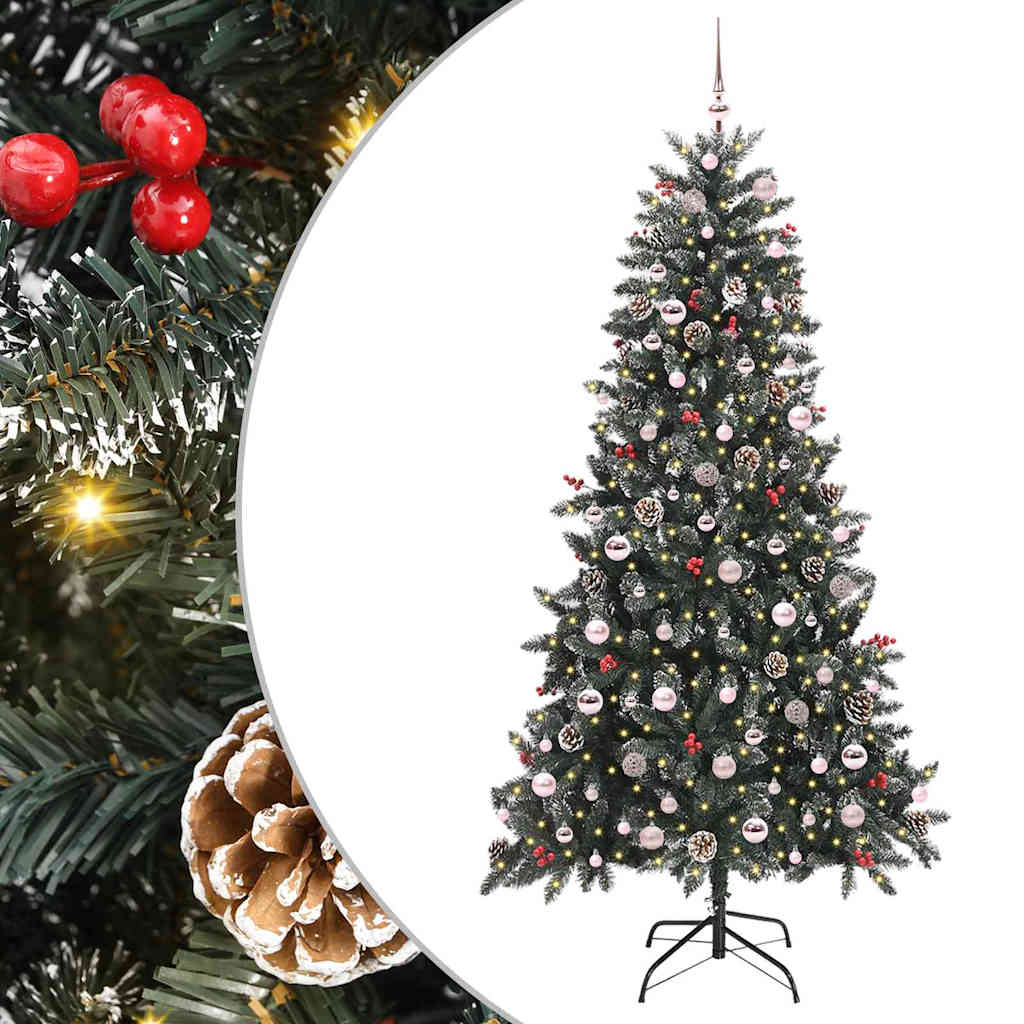 vidaXL Artificial Christmas Tree with 300 LEDs with Stand Green 210 cm - 47357