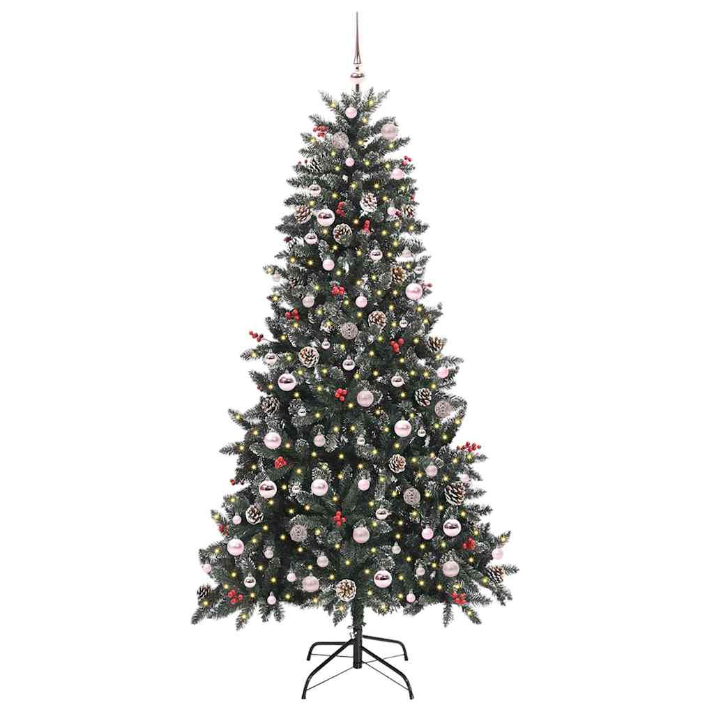 vidaXL Artificial Christmas Tree with 300 LEDs with Stand Green 210 cm - 47357