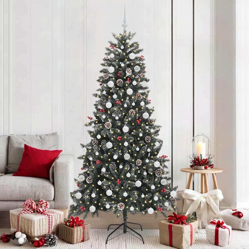 vidaXL Artificial Christmas Tree with 300 LEDs with Stand Green 210 cm - 47360