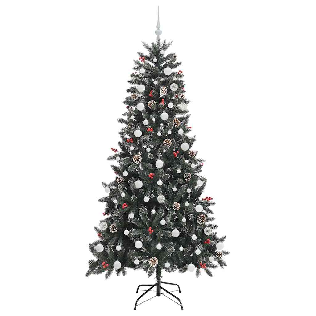 vidaXL Artificial Christmas Tree with 300 LEDs with Stand Green 210 cm - 47360