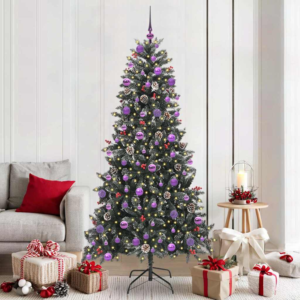 vidaXL Artificial Christmas Tree with 300 LEDs with Stand Green 210 cm - 47361