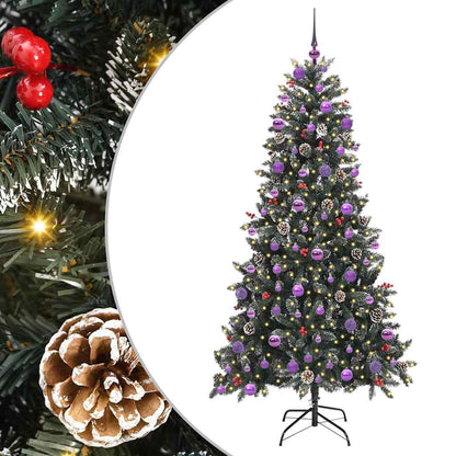 vidaXL Artificial Christmas Tree with 300 LEDs with Stand Green 210 cm - 47361