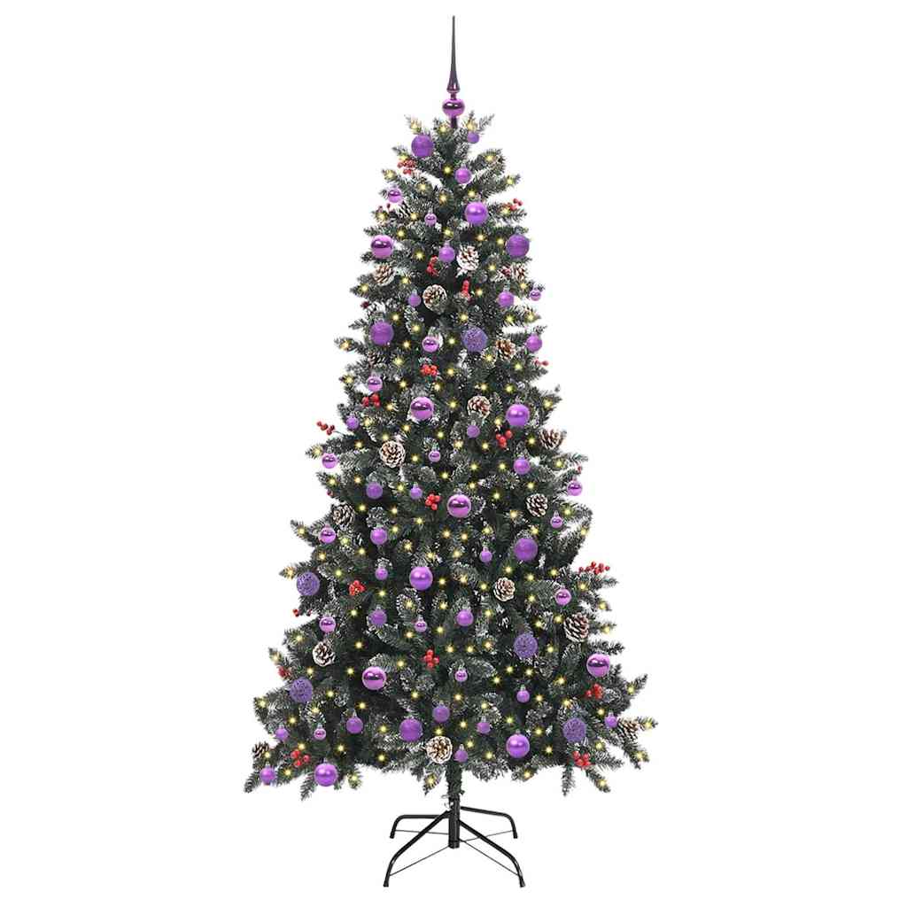 vidaXL Artificial Christmas Tree with 300 LEDs with Stand Green 210 cm - 47361