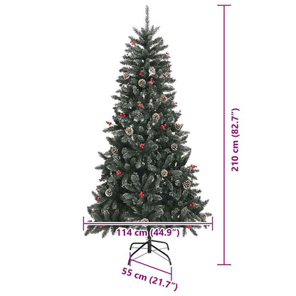 vidaXL Artificial Christmas Tree with 300 LEDs with Stand Green 210 cm - 47361
