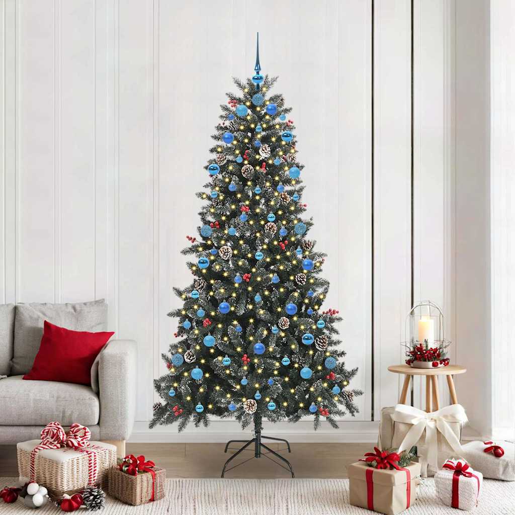 vidaXL Artificial Christmas Tree with 300 LEDs with Stand Green 210 cm - 47362