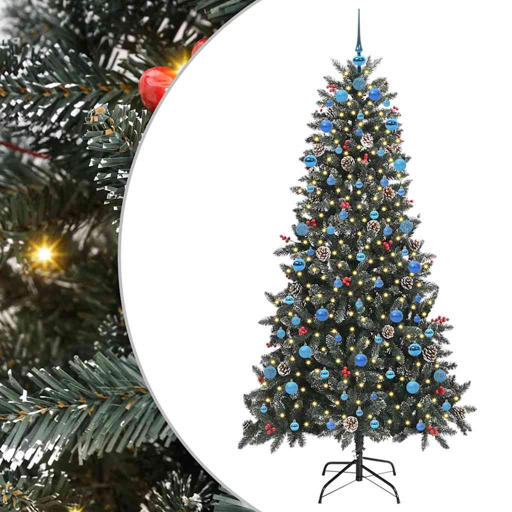 vidaXL Artificial Christmas Tree with 300 LEDs with Stand Green 210 cm - 47362