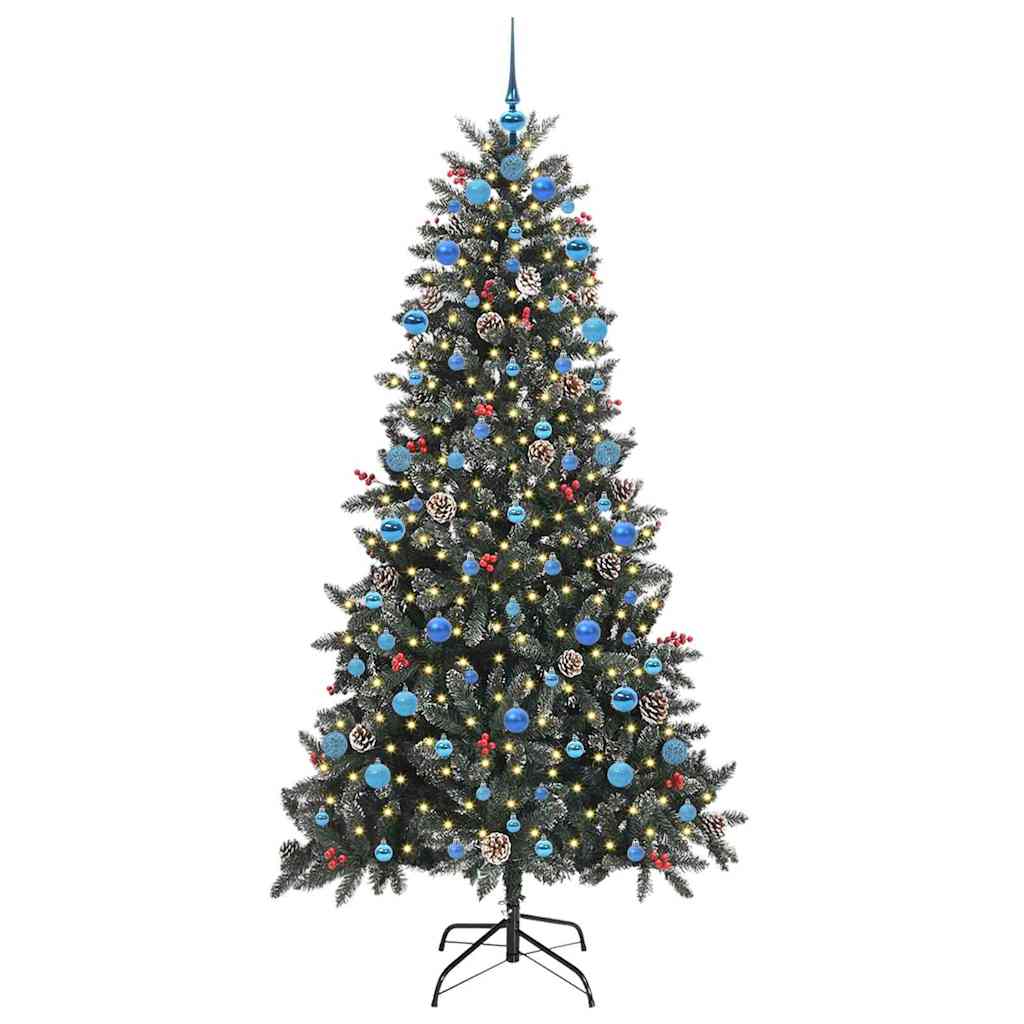 vidaXL Artificial Christmas Tree with 300 LEDs with Stand Green 210 cm - 47362