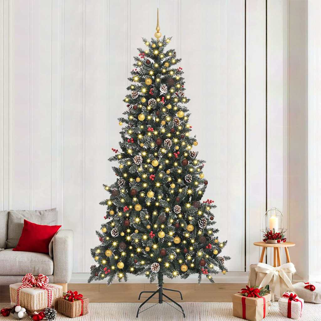 vidaXL Artificial Christmas Tree with 300 LEDs with Stand Green 240 cm