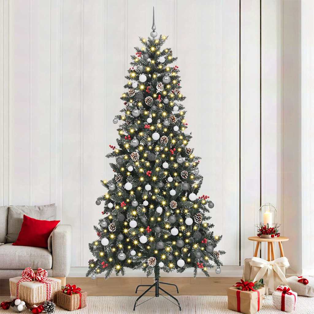 vidaXL Artificial Christmas Tree with 300 LEDs with Stand Green 240 cm - 47384