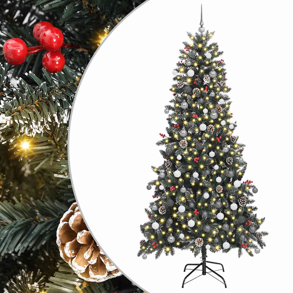 vidaXL Artificial Christmas Tree with 300 LEDs with Stand Green 240 cm - 47384