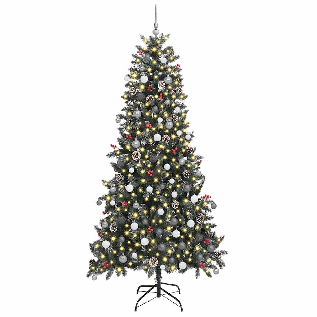 vidaXL Artificial Christmas Tree with 300 LEDs with Stand Green 240 cm - 47384