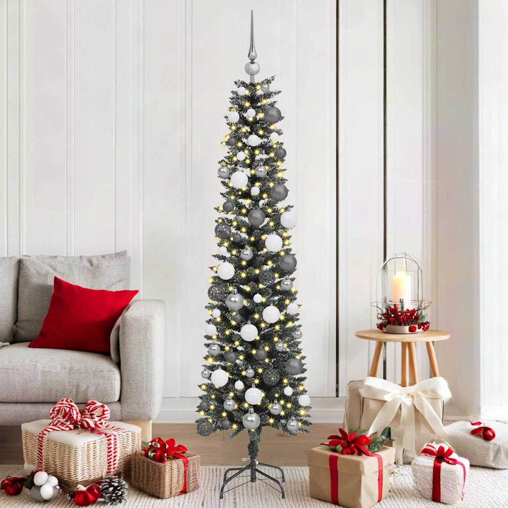 vidaXL Artificial Christmas Tree with 300 LEDs with Stand Green 180 cm - 48147