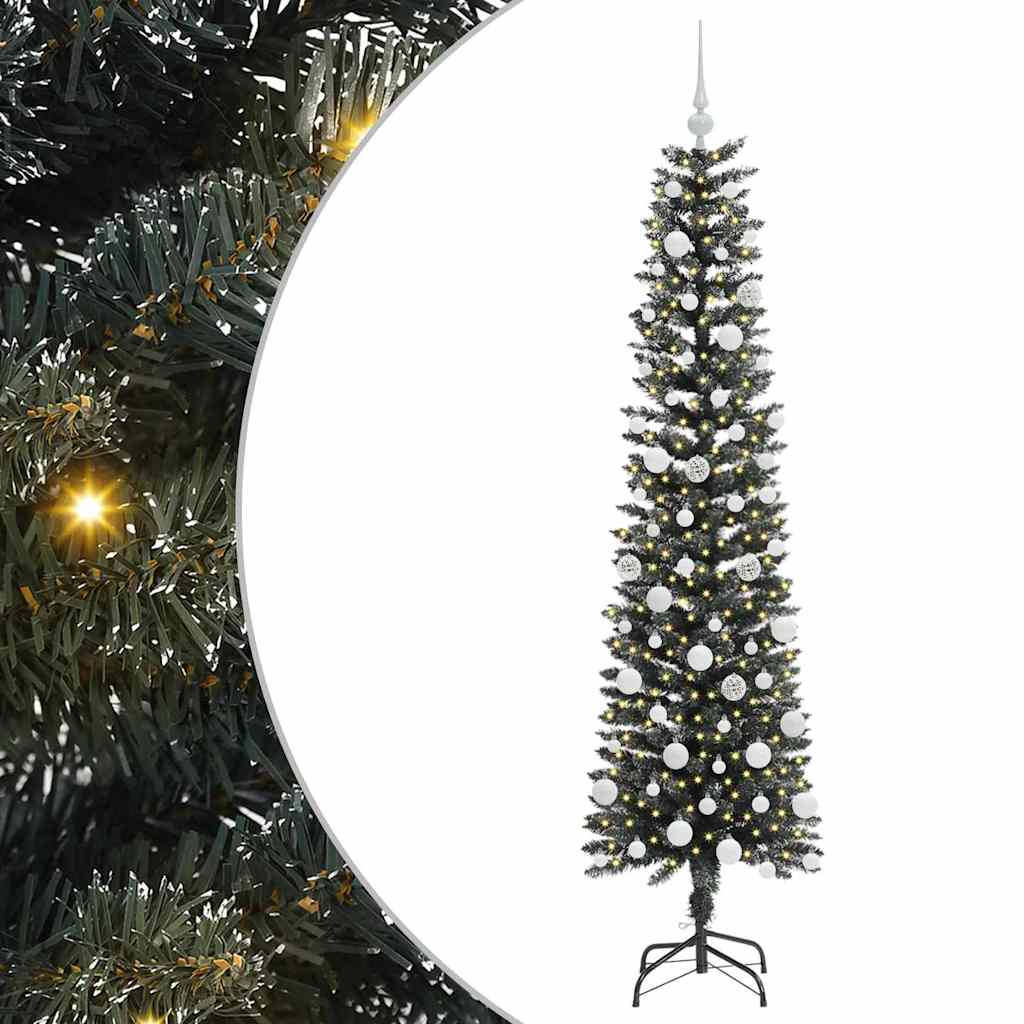 vidaXL Artificial Christmas Tree with 300 LEDs with Stand Green 180 cm - 48176