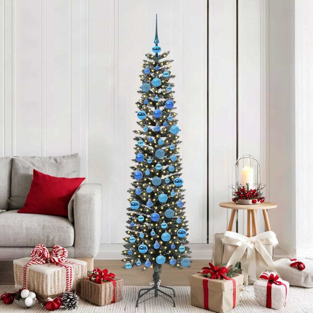vidaXL Artificial Christmas Tree with 300 LEDs with Stand Green 180 cm - 48178