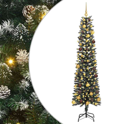 vidaXL Artificial Christmas Tree with 300 LEDs with Stand Green 210 cm - 48179