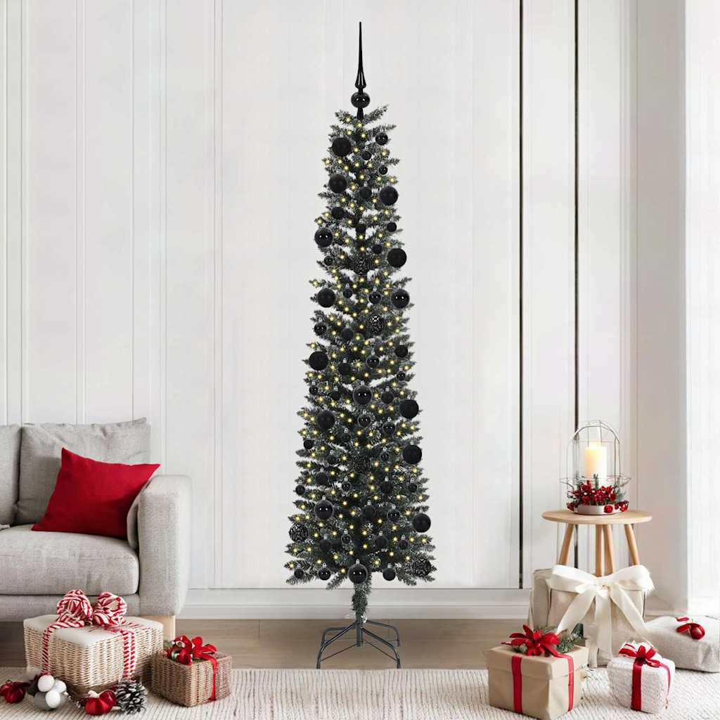 vidaXL Artificial Christmas Tree with 300 LEDs with Stand Green 210 cm - 48187