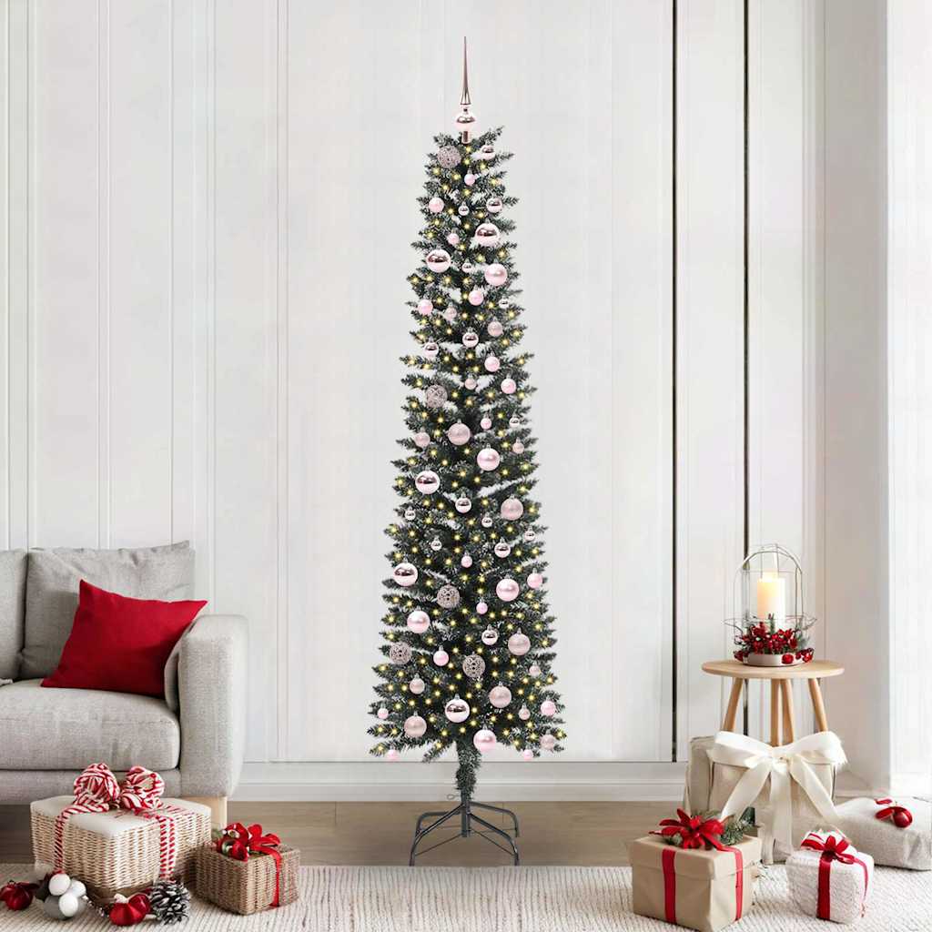vidaXL Artificial Christmas Tree with 300 LEDs with Stand Green 210 cm - 48188