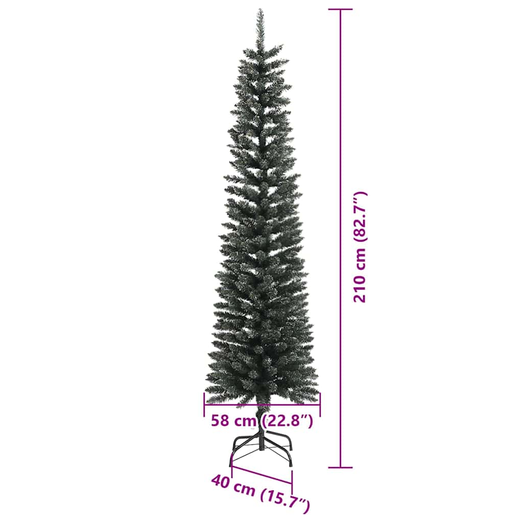 vidaXL Artificial Christmas Tree with 300 LEDs with Stand Green 210 cm - 48188