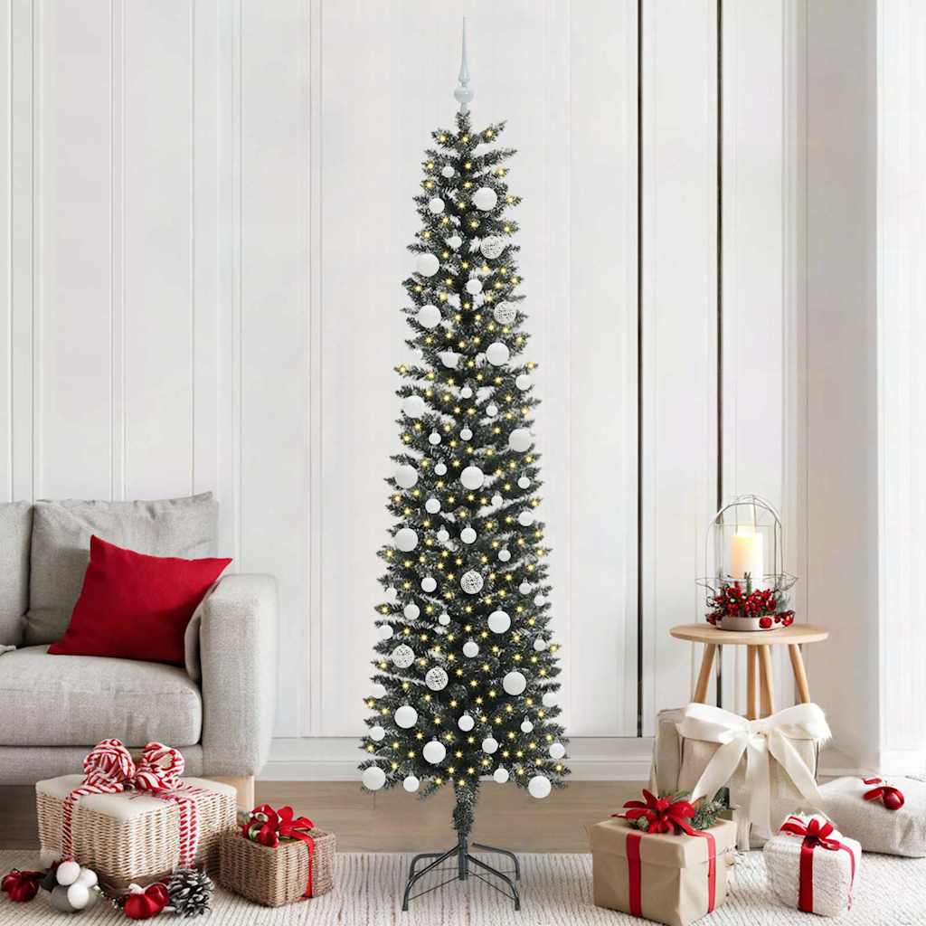 vidaXL Artificial Christmas Tree with 300 LEDs with Stand Green 210 cm - 48192