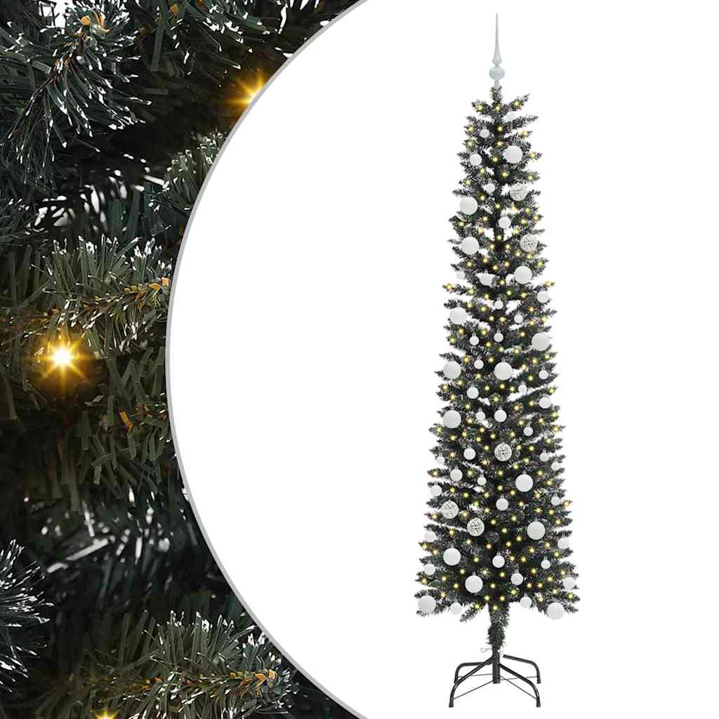 vidaXL Artificial Christmas Tree with 300 LEDs with Stand Green 210 cm - 48192