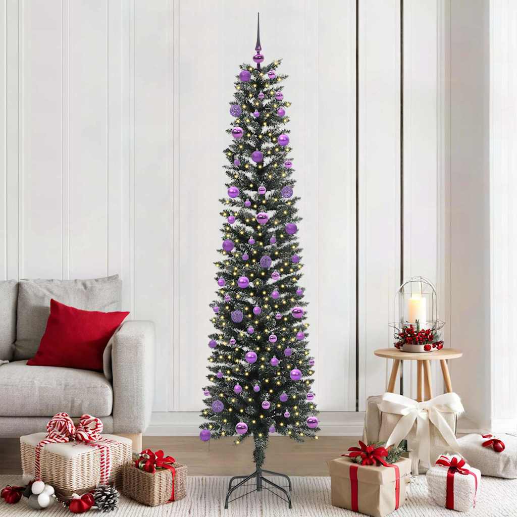 vidaXL Artificial Christmas Tree with 300 LEDs with Stand Green 210 cm - 48193