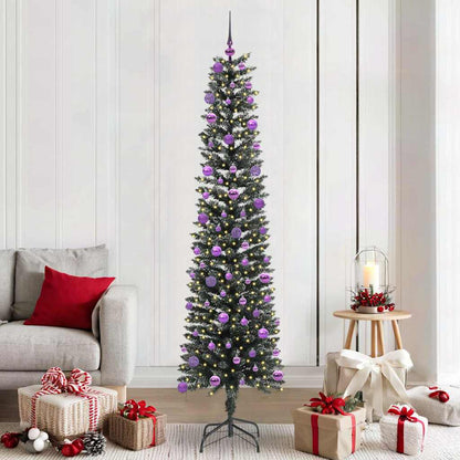 vidaXL Artificial Christmas Tree with 300 LEDs with Stand Green 210 cm - 48193