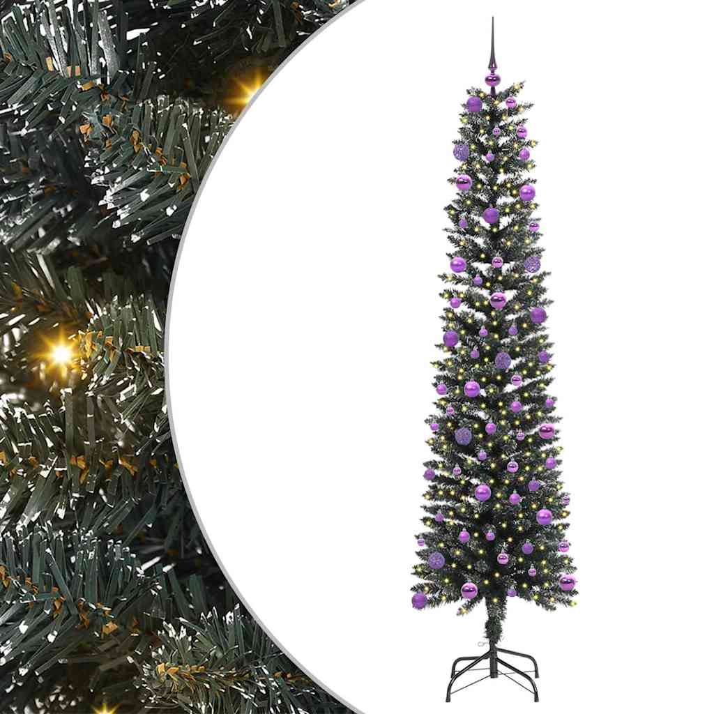vidaXL Artificial Christmas Tree with 300 LEDs with Stand Green 210 cm - 48193
