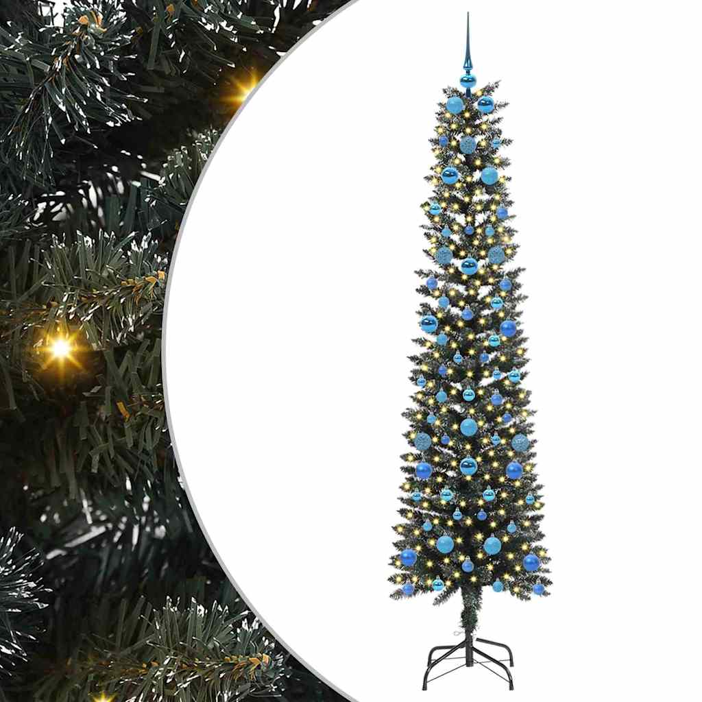 vidaXL Artificial Christmas Tree with 300 LEDs with Stand Green 210 cm - 48200