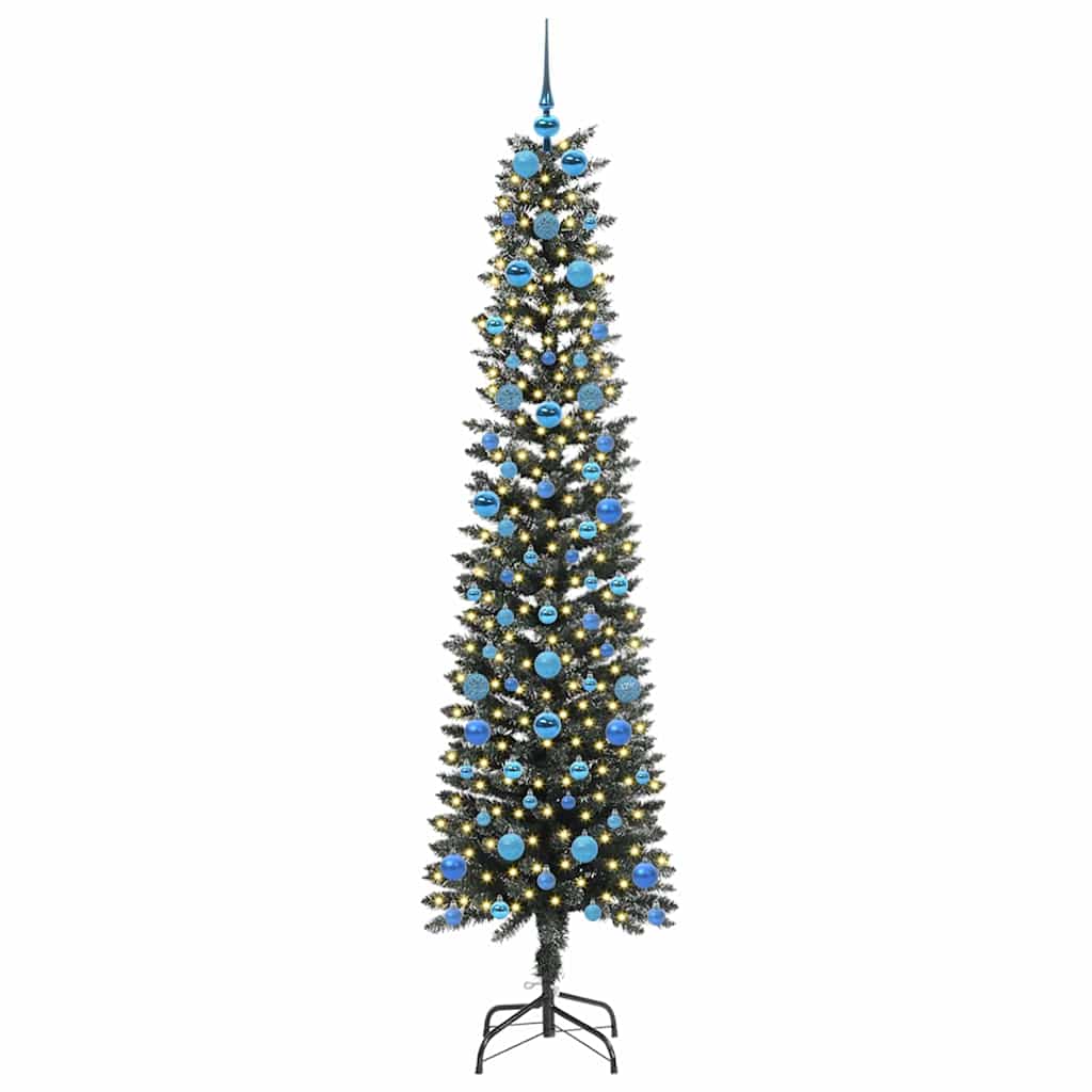 vidaXL Artificial Christmas Tree with 300 LEDs with Stand Green 210 cm - 48200