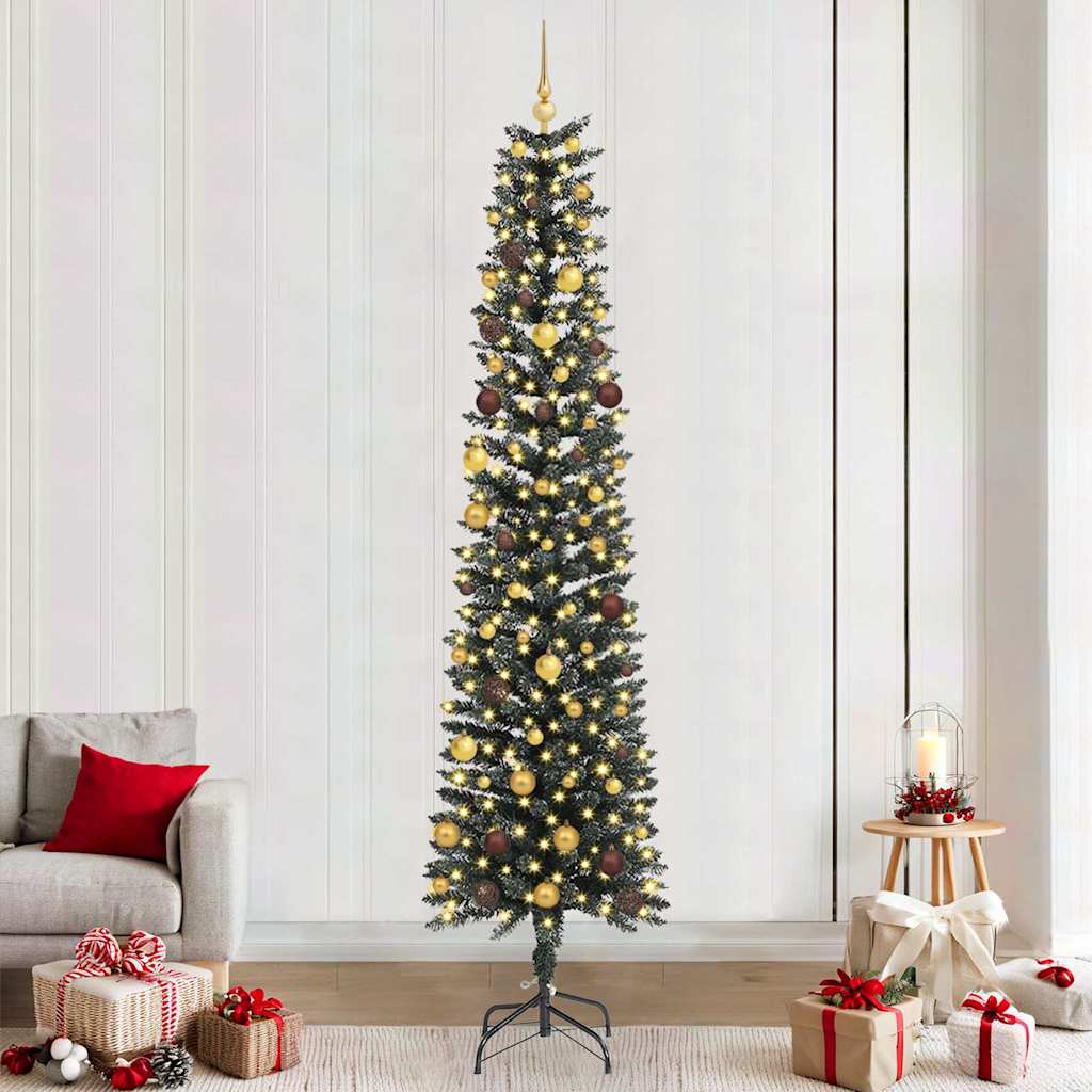 vidaXL Artificial Christmas Tree with 300 LEDs with Stand Green 240 cm - 48204