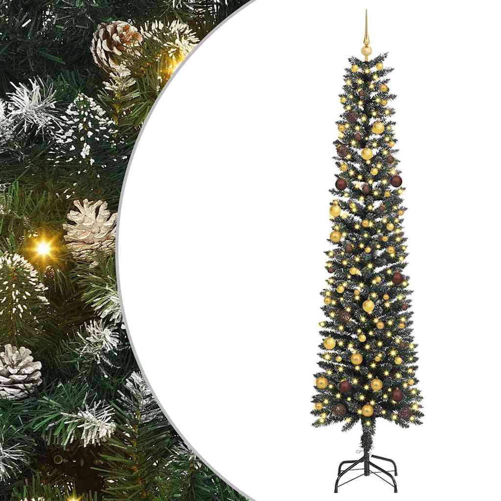 vidaXL Artificial Christmas Tree with 300 LEDs with Stand Green 240 cm - 48204
